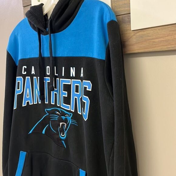 NFL Carolina Panther Black Pullover Hoodie with Kangaroo Pocket- Medium - Picture 9 of 16